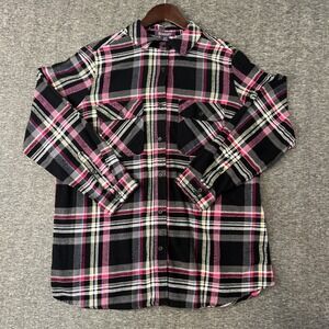 Roaman"s Flannel Shirt Size 14W Womans Long Sleeve Button Up